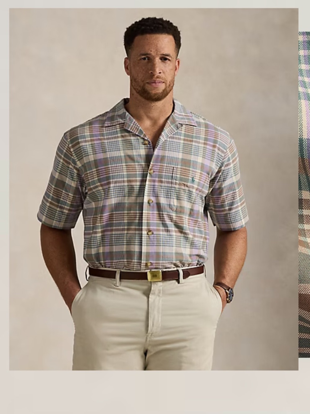 NEW Polo Ralph Lauren Summer Plaid Oxford Camp Shirt 3XLT BIg & Tall Men's